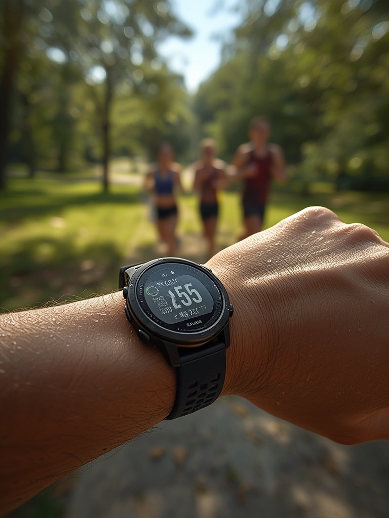 running watch in action