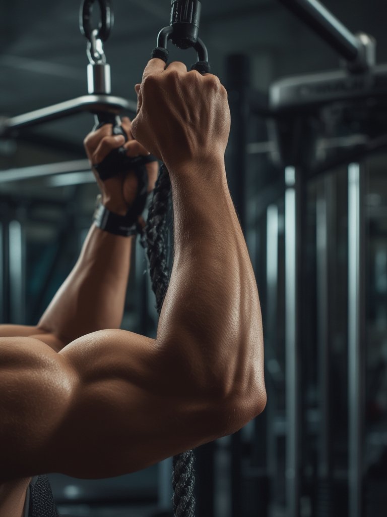 tricep rope in action