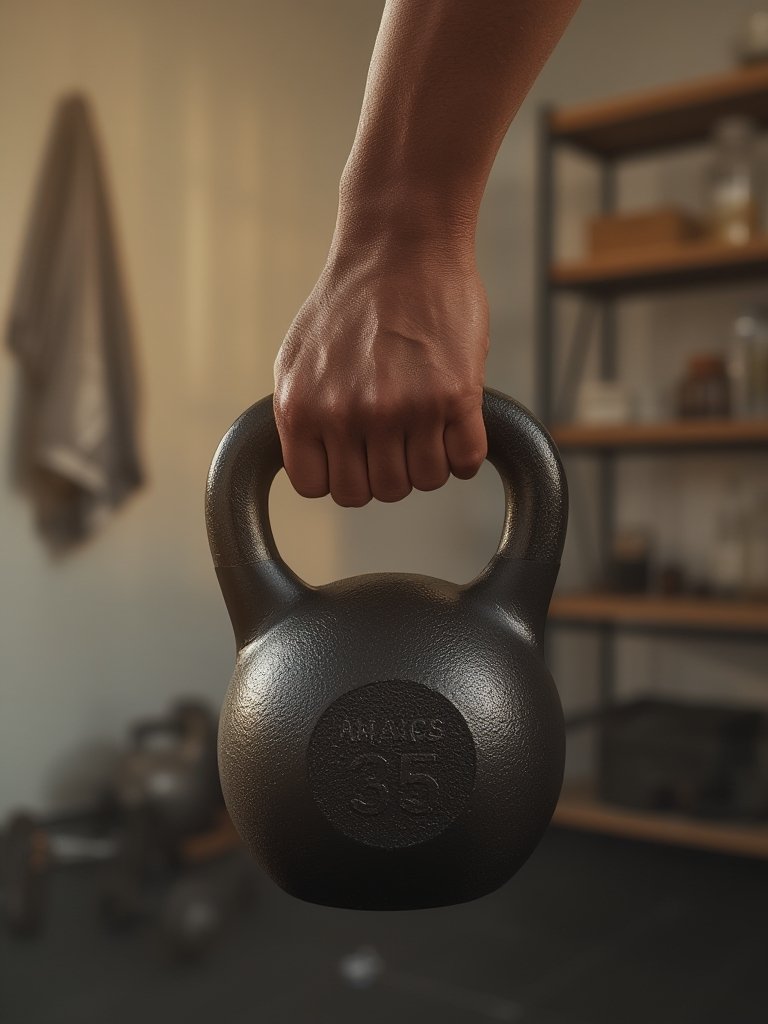 kettlebell weights in action