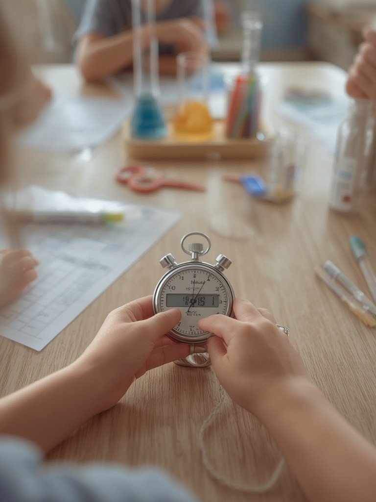 kids stopwatch in action