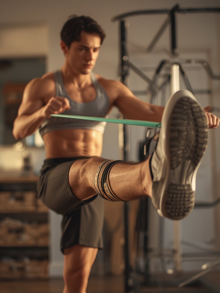 resistance bands in action