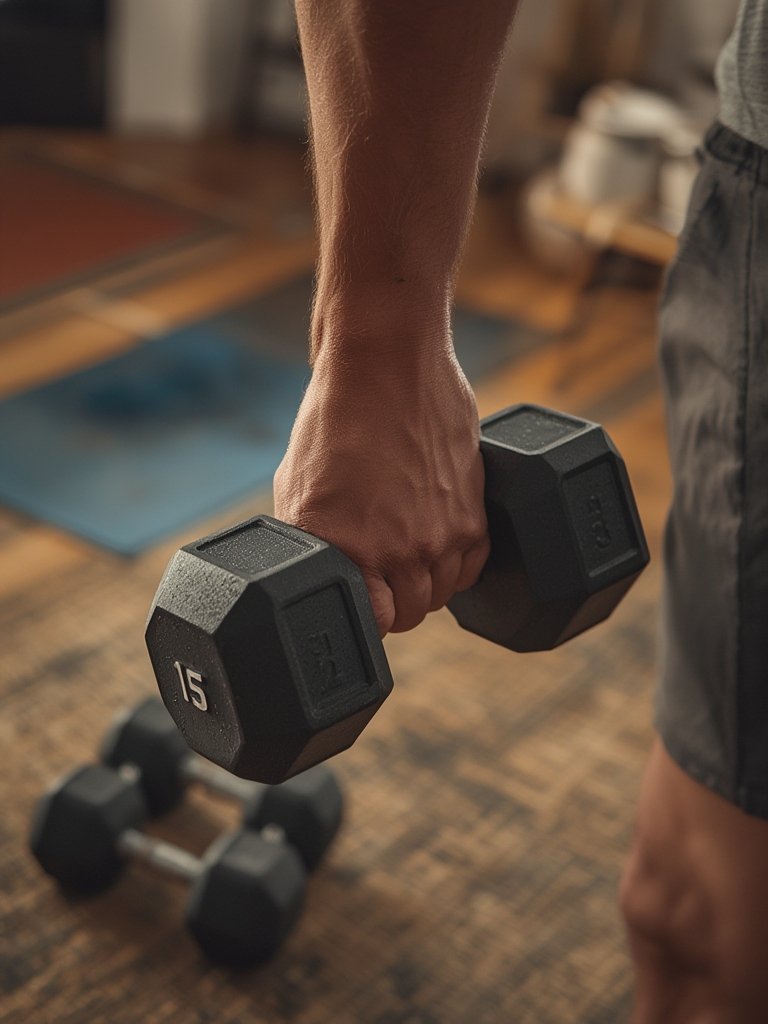 hex dumbbell in action