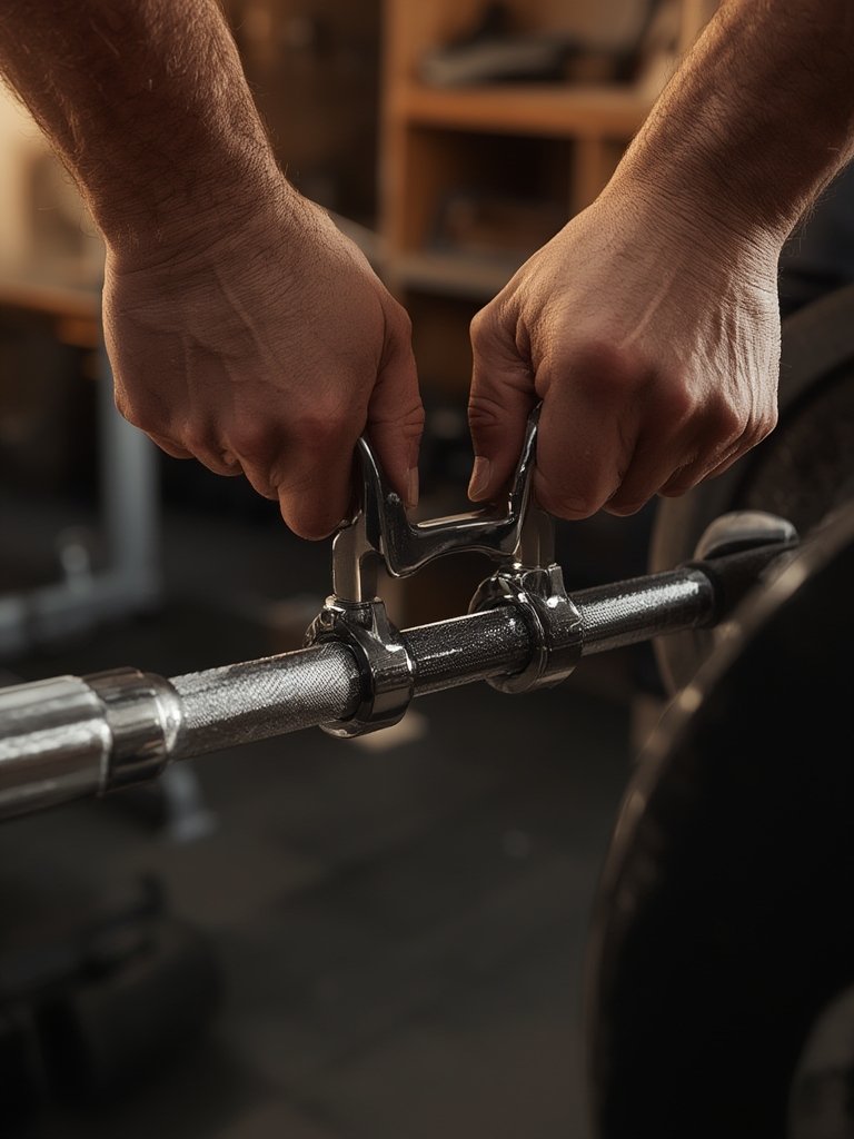 Barbell collars in action