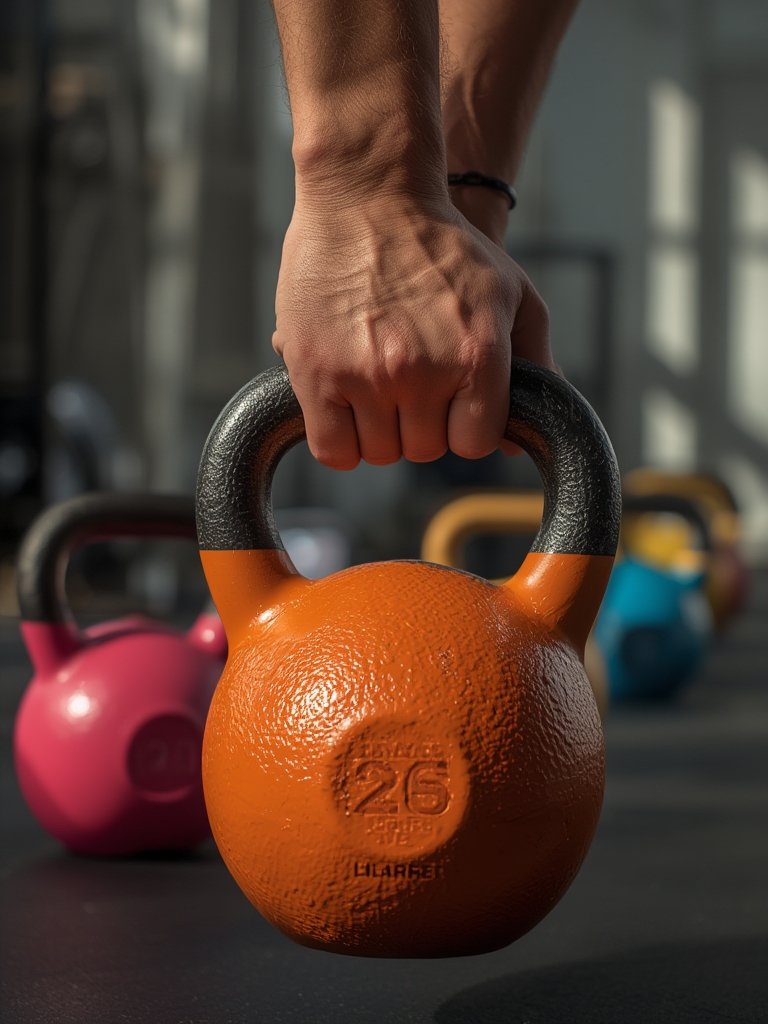 kettlebell set in action