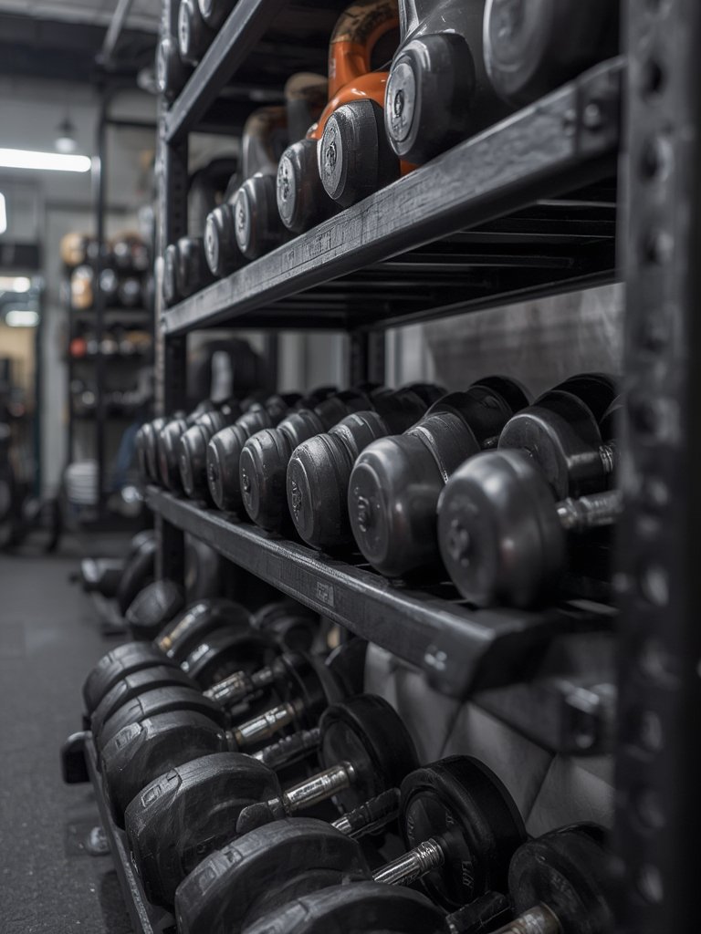 dumbbell rack in action