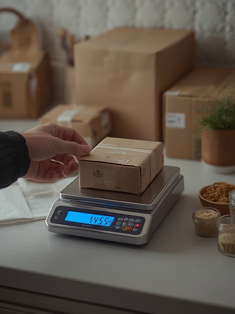 shipping scale in action