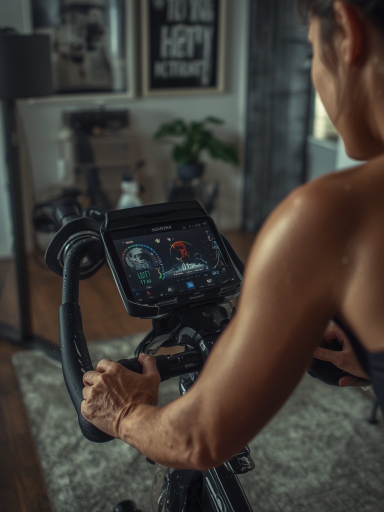 Indoor cycling in action