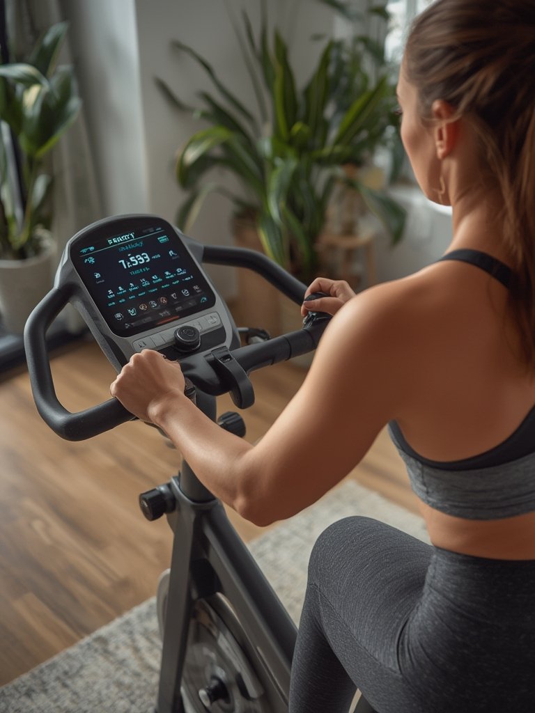 recumbent bike in action