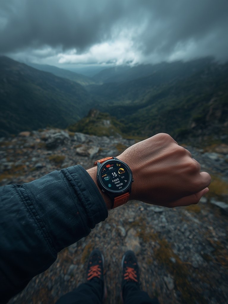 Outdoor smartwatch in action