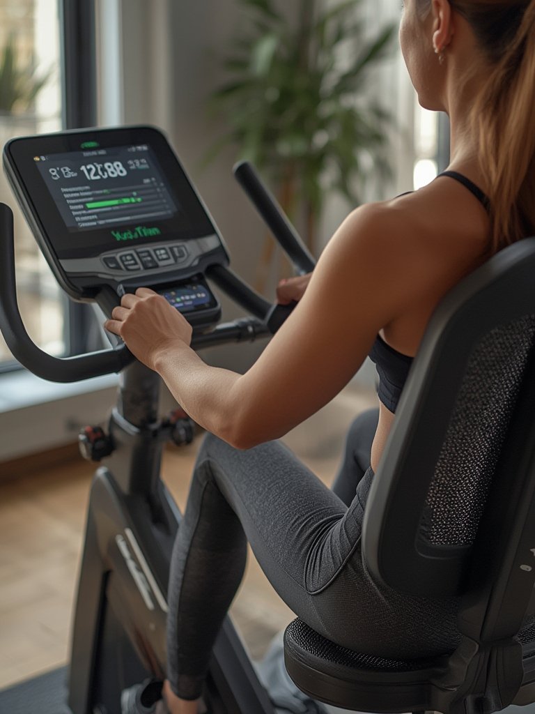 recumbent bike in action